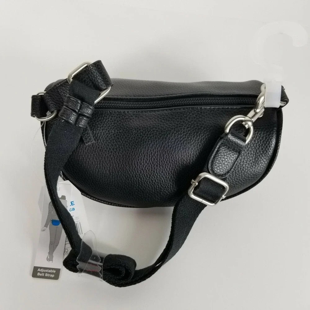 Time and‎ Tru Josephine Fanny Pack Waist Pouch Grey and Black Adjustable New